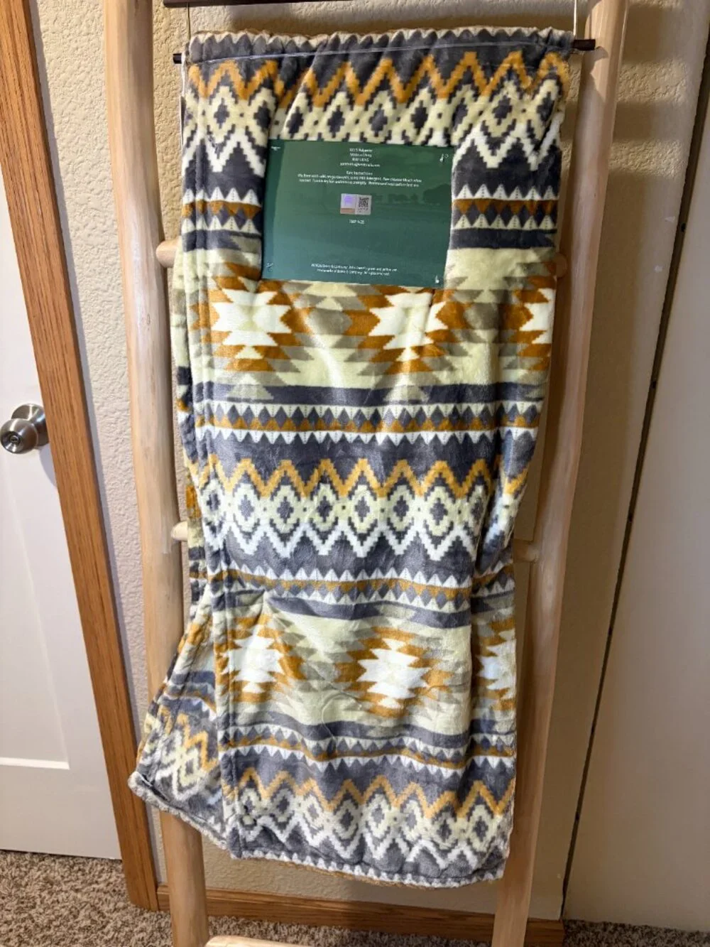 John Deere Aztec Plush Throw Blanket 60x70 Western Ranch Farmhouse Oversized NWT